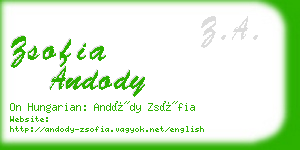 zsofia andody business card